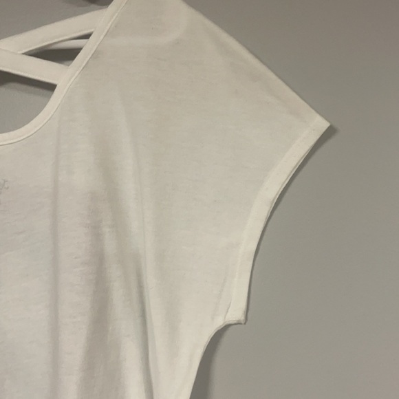 Girl's Large, Justice white graphic Tee, Peace happiness love, NWOT, Glitter - Picture 5 of 6